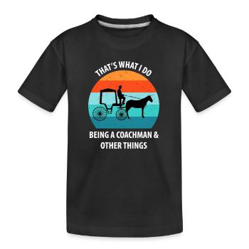 Calèche de cocher Calèche tirée par des chevaux Calèche - T-shirt bio Premium Enfant - noir - Devant
