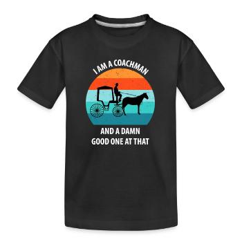 Calèche de cocher Calèche tirée par des chevaux Calèche - T-shirt bio Premium Enfant - noir - Devant