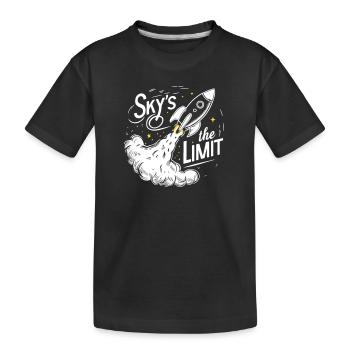 The Sky's No Limit Motivational Quote T-Shirt - Kids' Premium Organic T-Shirt - black - Front