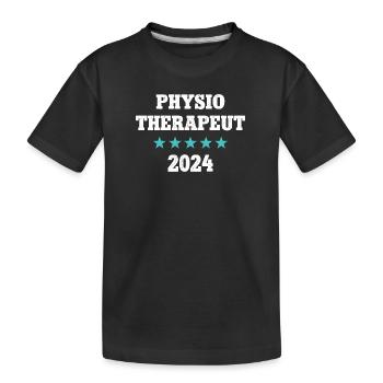 Physiotherapie 2024 Ausbildung Physio Therapeut - Kinder Premium Bio T-Shirt - Schwarz - Vorne