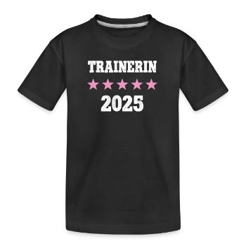 Trainerin 2025 Neuer Job Arbeit Ausbildung Lizenz - Kinder Premium Bio T-Shirt - Schwarz - Vorne