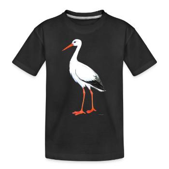 Storch - Kinder Premium Bio T-Shirt - Schwarz - Vorne