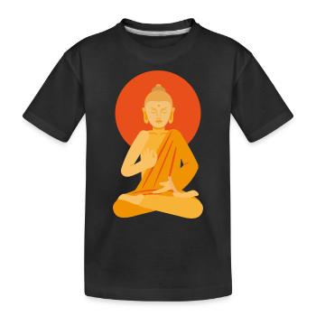 Buddha Buddha Yoga Buddhismus - Kinder Premium Bio T-Shirt - Schwarz - Vorne