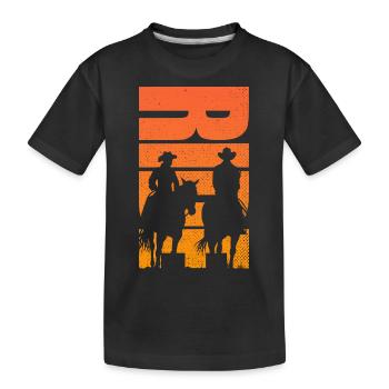 Montez dans le Sunset Cowboy Rancher Vintage - T-shirt bio Premium Enfant - noir - Devant