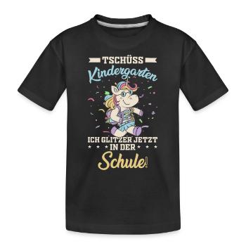 Einschulung erster Schultag Schulanfang - Kinder Premium Bio T-Shirt - Schwarz - Vorne
