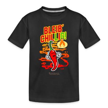 Chillige Chilischote - Kinder Premium Bio T-Shirt - Schwarz - Vorne