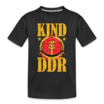 Kind der DDR Ostalgie Geschenk - Kinder Premium Bio T-Shirt - Schwarz - Vorne