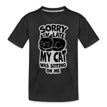 désolé chat était assis - T-shirt bio Premium Enfant - noir - Devant
