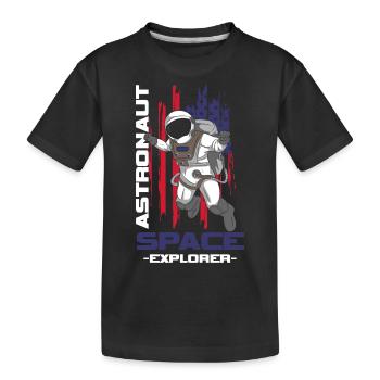 Astronaut Raumanzug Rakete - Kinder Premium Bio T-Shirt - Schwarz - Vorne