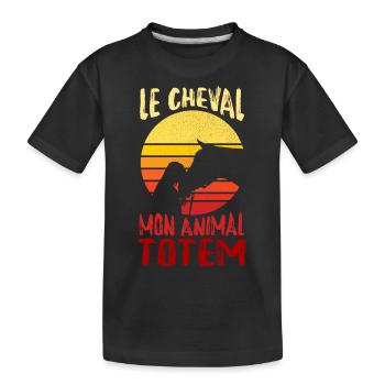 le cheval, mon animal totem - humour - T-shirt bio Premium Enfant - noir - Devant