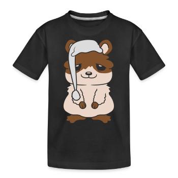 Bonne nuit chapeau endormi hamster - T-shirt bio Premium Enfant - noir - Devant