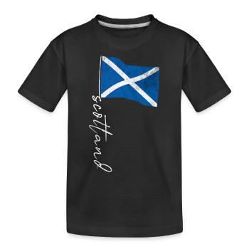 Schottland Flagge - Kinder Premium Bio T-Shirt - Schwarz - Vorne