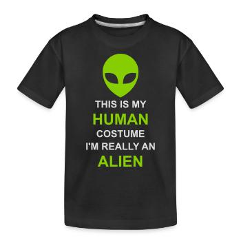 Citation extraterrestre de costume humain - T-shirt bio Premium Enfant - noir - Devant