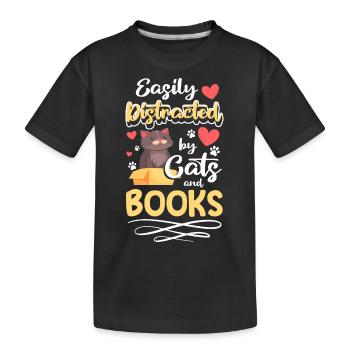 Katzen Kätzchen Herrchen - Kinder Premium Bio T-Shirt - Schwarz - Vorne