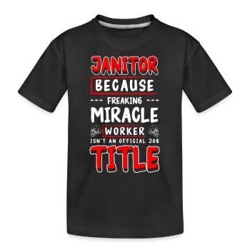 Hausmeister Ordnung & Sauberkeit Reiniger - Kinder Premium Bio T-Shirt - Schwarz - Vorne