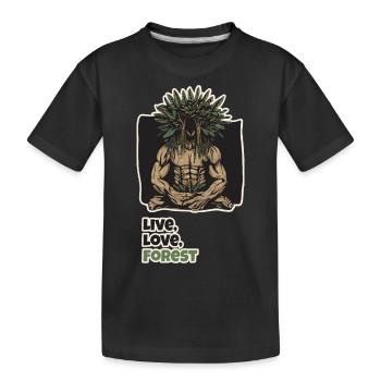 Peuples de la forêt. Vivre, Aimer, Forêt - T-shirt bio Premium Enfant - noir - Devant