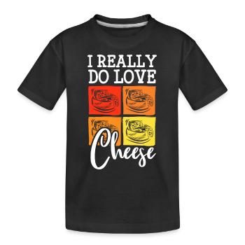 Cheese lover foodie cheese dairy - Kids' Premium Organic T-Shirt - black - Front