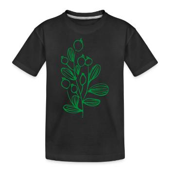 Flower Blume Pflanze - Kinder Premium Bio T-Shirt - Schwarz - Vorne