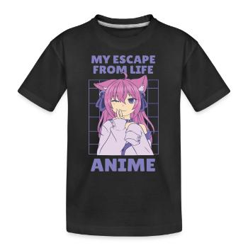 Anime mon évasion de la vie - T-shirt bio Premium Enfant - noir - Devant