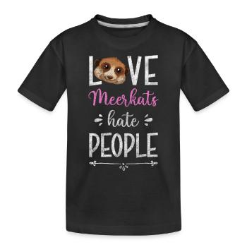 suricate afrique bande horizontale mignon - T-shirt bio Premium Enfant - noir - Devant