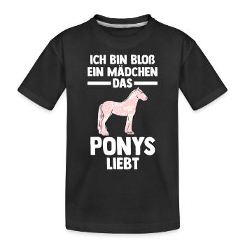 Pferd Reiten Reiter Reiterin Reitsport Pferde Pony - Kinder Premium Bio T-Shirt - Schwarz - Vorne