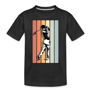 Golf Golfer - Kinder Premium Bio T-Shirt - Schwarz - Vorne