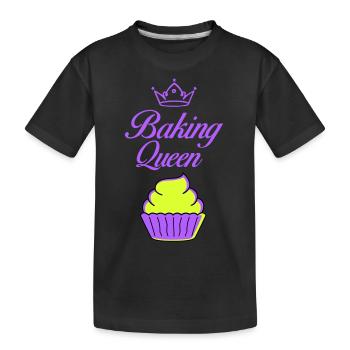baking queen - Kids' Premium Organic T-Shirt - black - Front
