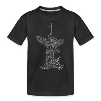 michael archangel saint christian angels saint snk - Kids' Premium Organic T-Shirt - black - Front