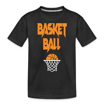 Basketball mit Korb Basketball Game - Kinder Premium Bio T-Shirt - Schwarz - Vorne