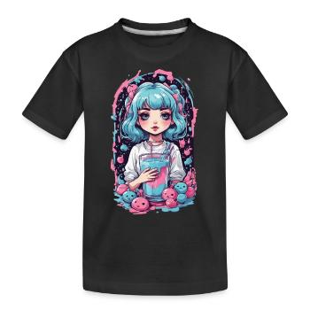 Anime Girl Kawaii gothique Milkshake Pastel Design - T-shirt bio Premium Enfant - noir - Devant