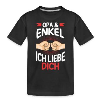 Großvater Opa und Enkel - Kinder Premium Bio T-Shirt - Schwarz - Vorne