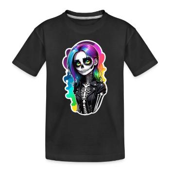 Halloween - Rock & Regenbogen - Kinder Premium Bio T-Shirt - Schwarz - Vorne