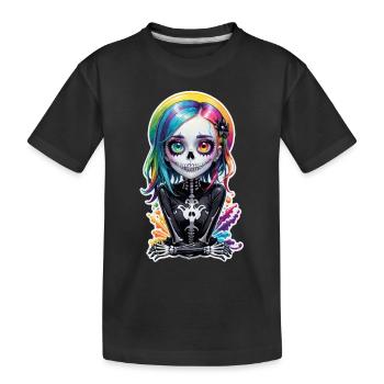 Halloween - Rock & Regenbogen - Kinder Premium Bio T-Shirt - Schwarz - Vorne
