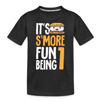 S'more Lagerfeuer Marshmallow Camping - Kinder Premium Bio T-Shirt - Schwarz - Vorne