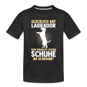 Hund Labrador - Kinder Premium Bio T-Shirt - Schwarz - Vorne