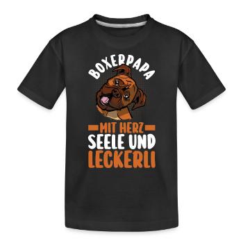 chien chien papa boxeur allemand papa boxeur allemand - T-shirt bio Premium Enfant - noir - Devant