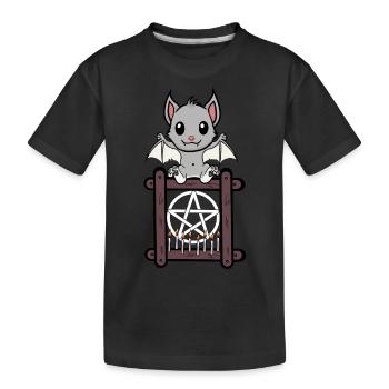Halloween Bat Witching Hour Horror - Kids' Premium Organic T-Shirt - black - Front
