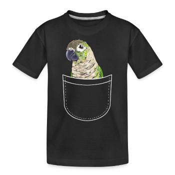 Molinasittich Papagei Vogel Sittich - Kinder Premium Bio T-Shirt - Schwarz - Vorne