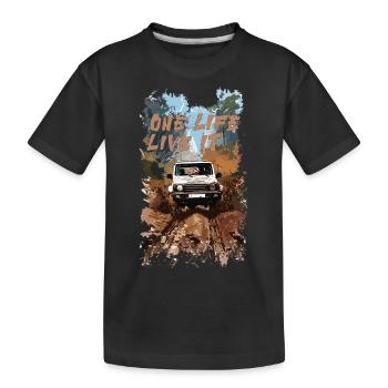 4x4 Offroad 4wheeler Adventure LJ SJ Jimny - Kinder Premium Bio T-Shirt - Schwarz - Vorne