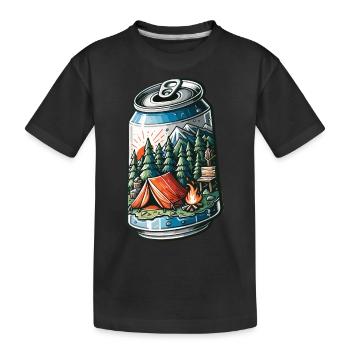 Camping Lagerfeuer Dose - Kinder Premium Bio T-Shirt - Schwarz - Vorne