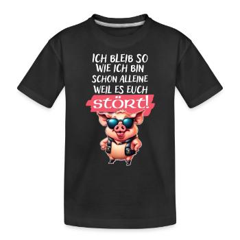 Je reste comme je dis une déclaration drôle - T-shirt bio Premium Enfant - noir - Devant