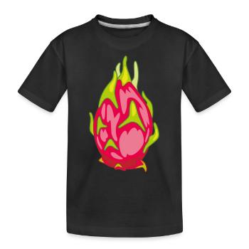 Pitaya Drachenfrucht - Kinder Premium Bio T-Shirt - Schwarz - Vorne