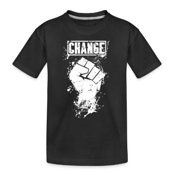 Revolution und Veränderung Weiß - Kinder Premium Bio T-Shirt - Schwarz - Vorne