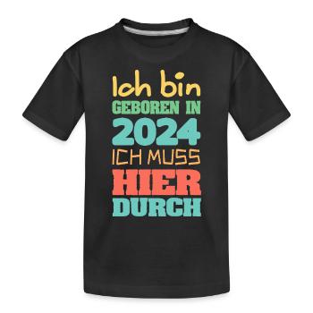 Bin 2024 - Kinder Premium Bio T-Shirt - Schwarz - Vorne