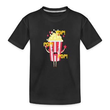 Popcorn Grignots Kino Canapé Fast Food Chips - T-shirt bio Premium Enfant - noir - Devant