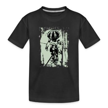 robo metall green - Kinder Premium Bio T-Shirt - Schwarz - Vorne