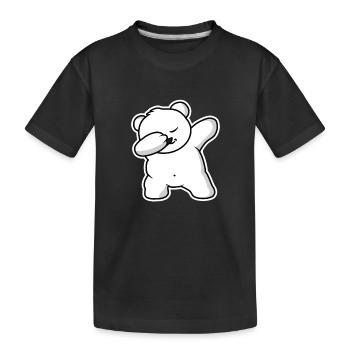 Winter Baer Eisbaer Dab - Kinder Premium Bio T-Shirt - Schwarz - Vorne