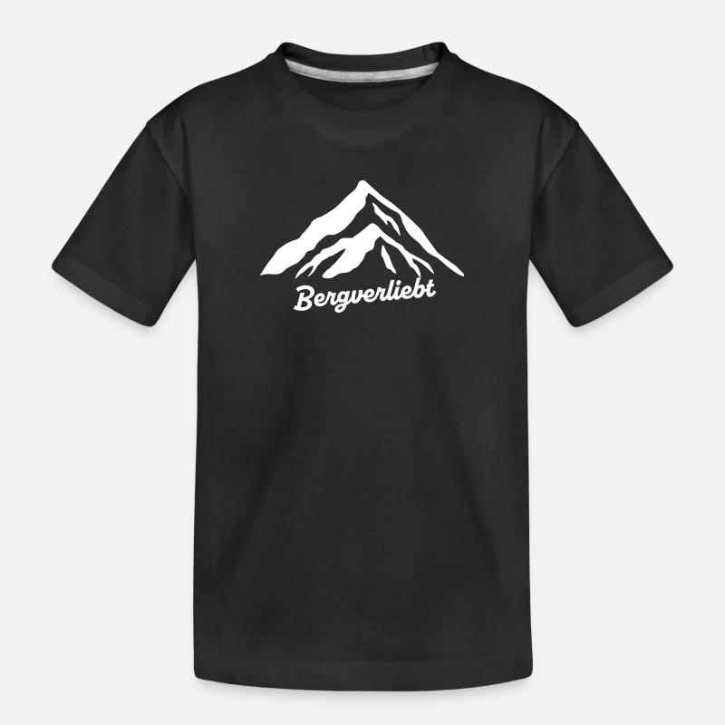Bergverliebt - Kinder Premium Bio T-Shirt - Schwarz