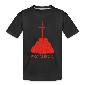Das Excalibur-Schwert (rot) - Kinder Premium Bio T-Shirt - Schwarz - Vorne