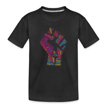 LGBTQIA+ T-shirt Poing Nuage de mots Gay Pride LGBT - T-shirt bio Premium Enfant - noir - Devant